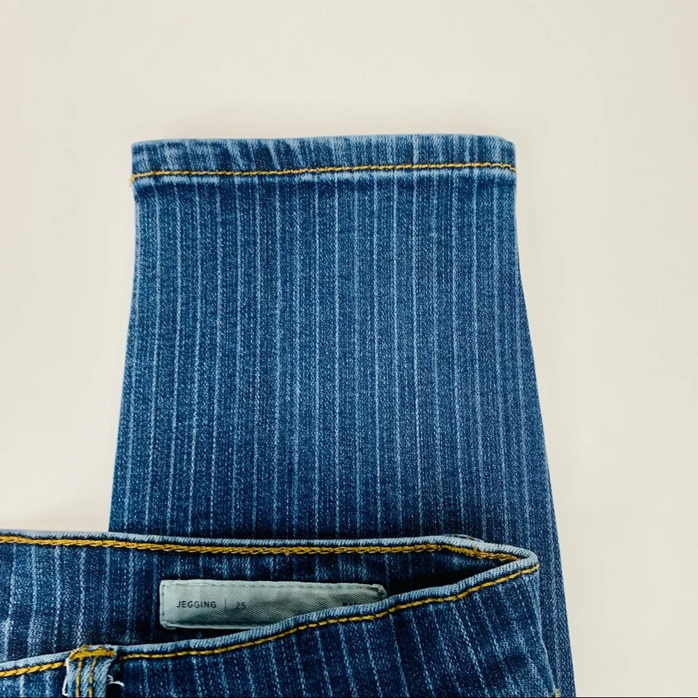 Pacsun jeans jeggings high rise striped dark wash stretchy women size 25 - Picture 4 of 10